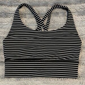 Lululemon Striped Black and White Sports Bra